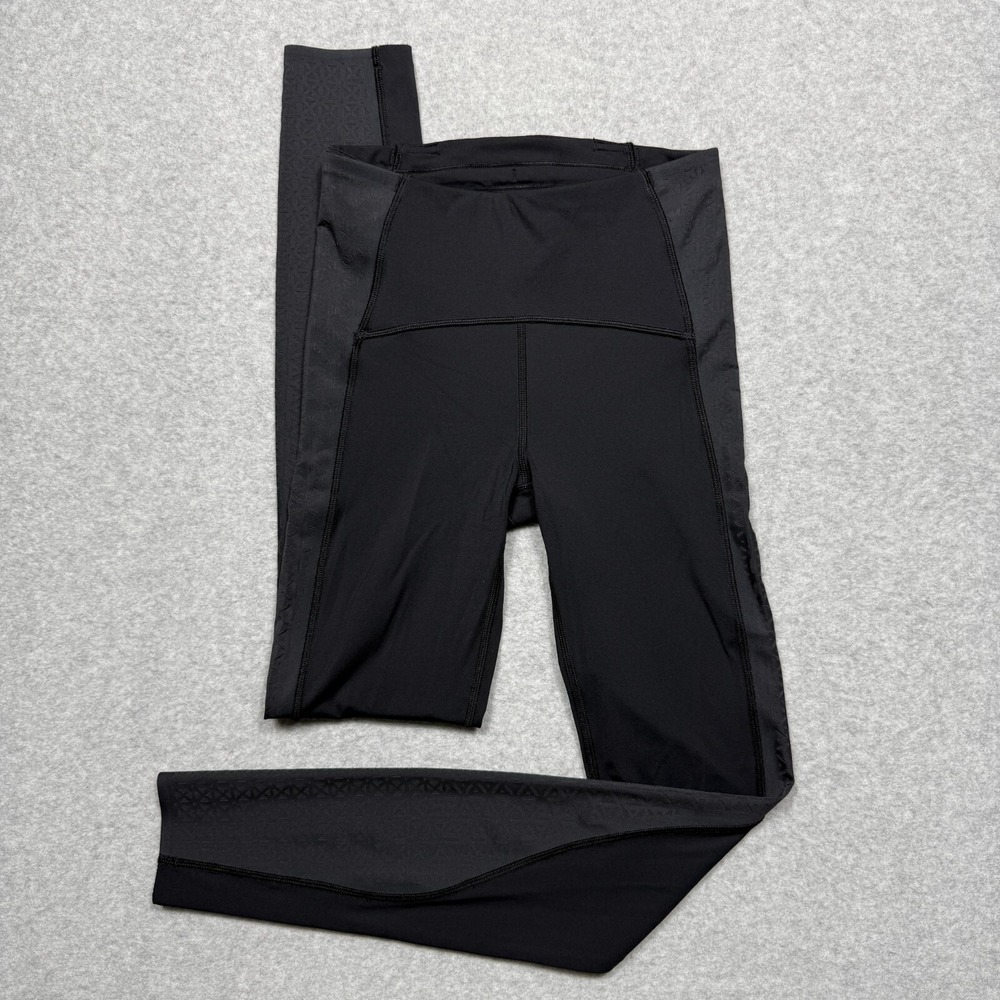 Lululemon Pants Womens 4 Black Strength & Sweat‎ Tight Mesh Panel 28" Leggings